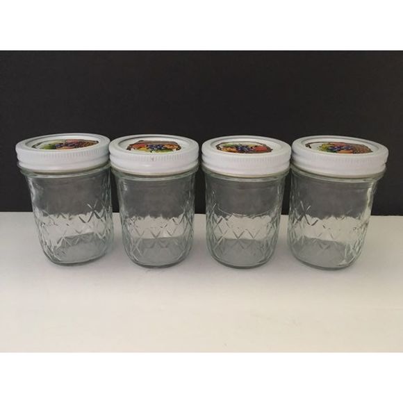 Ball 1/2 Pint Quilted Crystal Jelly Jars with Lid - Picture 1 of 8